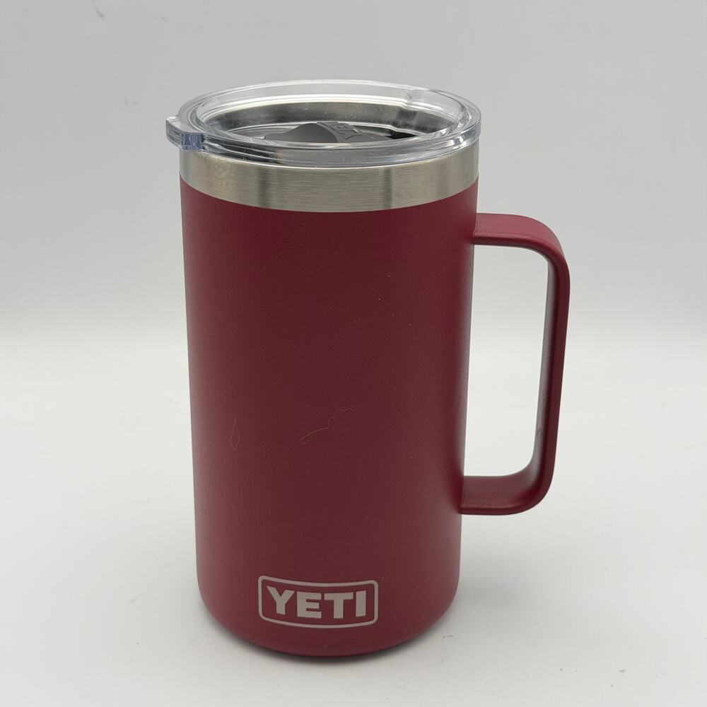 YETI Rambler 24oz Mug 360-degree welded handle Magslider Lid Red with Merch Logo